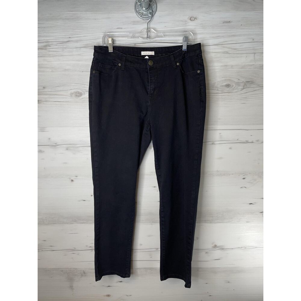 Westport 1962 Pants Womens 12S Black Stretch Mid Rise Straight Leg Jeans Casual‎